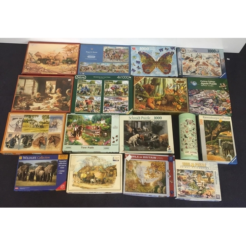 2484 - A mixed lot of 17 jigsaws. Various manufacturers. many country/wildlife themed. Unchecked for comple... 