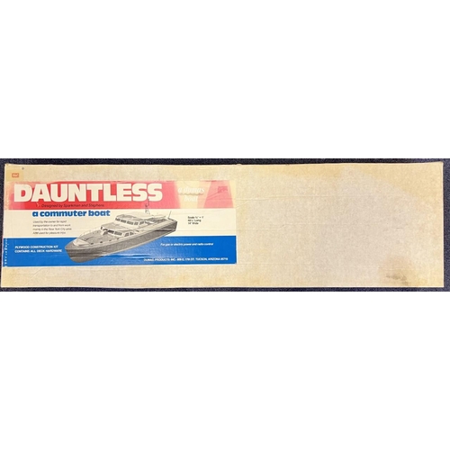 2498 - A plywood model kit of the Dauntless commuter boat. Boxed but no instructions present, can be found ... 