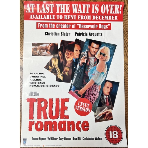 An unframed movie poster of the film 'True Romance'. 60cm x 42cm