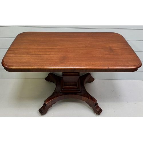18 - A mahogany pedestal table. Dimensions(cm) H72, W125, D72