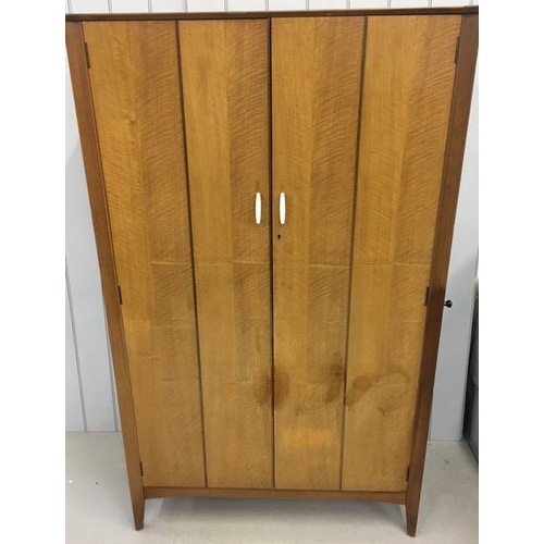 64A - A 'Lebus-Link' mid-century double wardrobe. Single hanging rail, shoe rail & two shelf compartment a... 