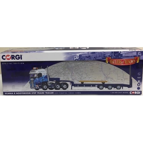 2190 - Corgi CC13745 1:50 Scale Scania R Nooteboom Step Frame Trailer – ‘Eddie Stobart Rail’.