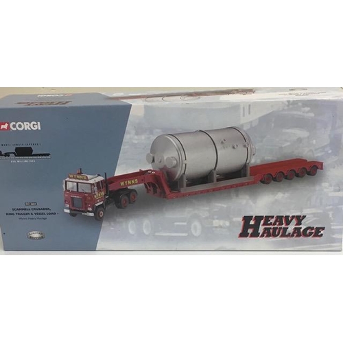 2197 - Corgi CC12604 1:50 Scale Scammell Crusader, king Trailer & Vessel Load – ‘Wynns Heavy Haulage’. Limi... 