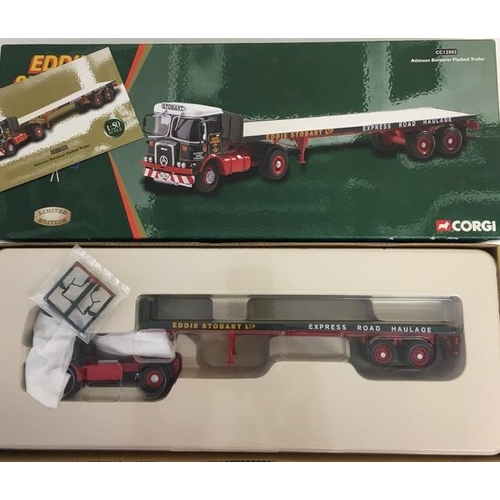 2214 - Corgi CC12502 1:50 Scale Atkinson Borderer Flatbed Trailer – ‘Eddie Stobart Ltd’. Limited edition 44... 