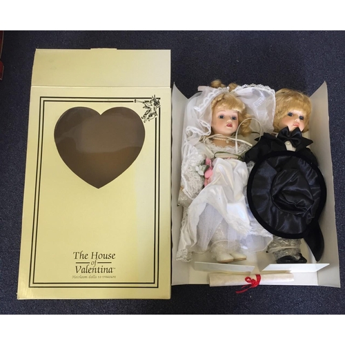 1806 - House of Valentina 'Bride & Groom' dolls. Model 95201. Certificated limited edition 635/2500.