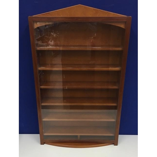 2010 - Two, shelved collector's cabinets. Dimensions(cm) H80/48, W49/40, D16/15.