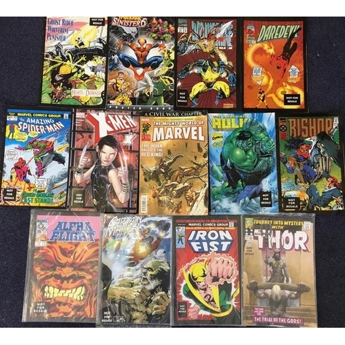 A collection of thirteen Marvel comic book reprints.