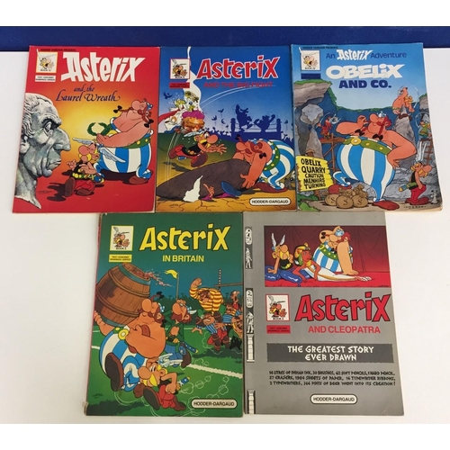 2009 - A collection of five vintage, 'Asterix' books.