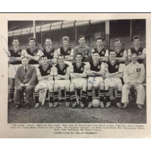 1692 - Four Aston Villa football programmes.
FA Cup Final 4th May 1957, signed by Stan Lynn & squad members... 