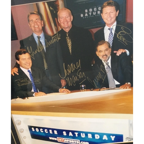 1681 - A signed, framed, limited edition (30/250) photograph of the Sky Soccer Saturday team, from early 20... 