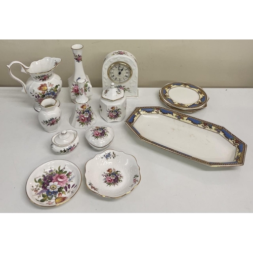 614 - A mixed lot of Aynsley decorative ceramics (10 pieces), together with a part-sandwich plate set by N... 