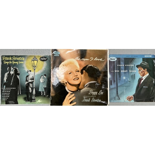 717 - A collection of three, rare, Frank Sinatra vinyl records. 'In the wee small hours', 'Songs for Young... 