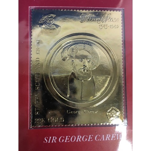 A limited edition Mary Rose 22ct gold stamp collection with