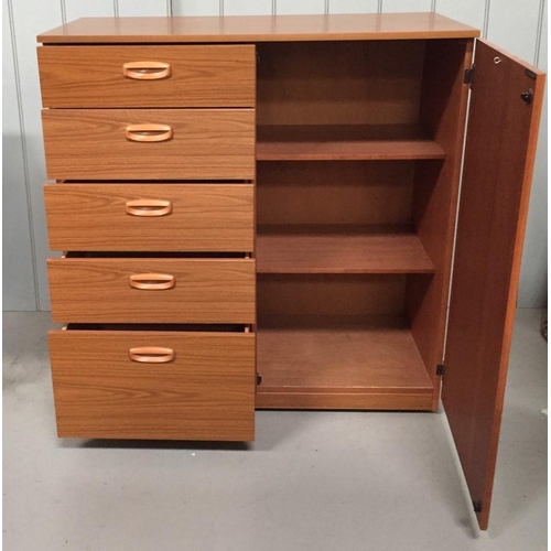 112 - A 1970's office cupboard/filing drawers combination, by Schreiber Dimensions(cm) 
H93, W90, D43.