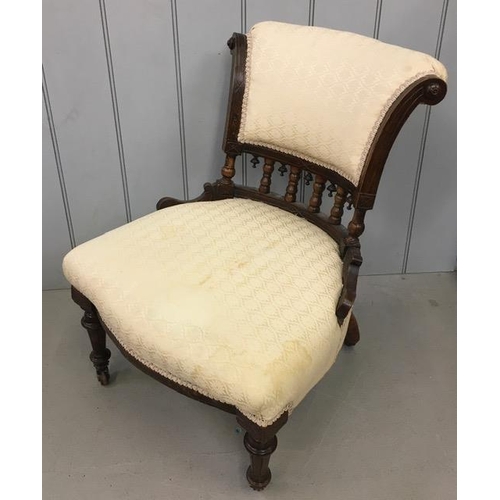 145 - An antique, Victorian nursing chair. Dimensions(cm) H69(35 to seat), W55, D49.