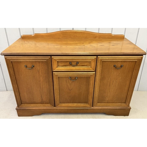 49 - A vintage sideboard, with three cupboards & cutlery drawer. Dimensions(cm) H77, W122, D45.