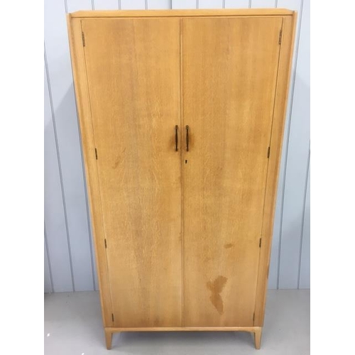 64C - A 'Lebus-Link' mid-century double wardrobe. Single hanging rail, shoe rail & three shelf compartment... 