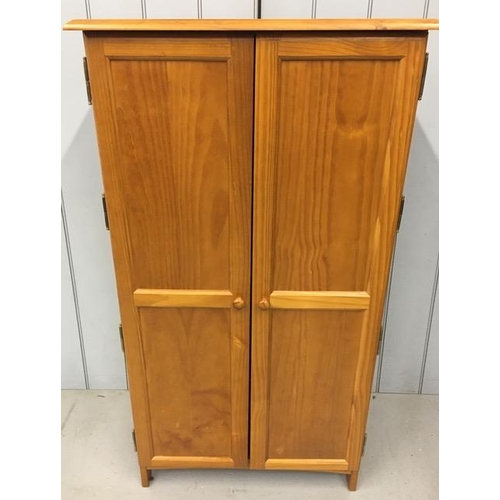 82D - A pine computer cupboard/workstation. Dimensions(cm) H125, W68, D43.