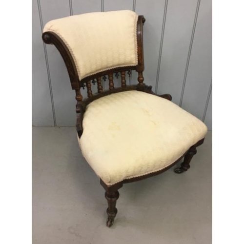 145 - An antique, Victorian nursing chair. Dimensions(cm) H69(35 to seat), W55, D49.