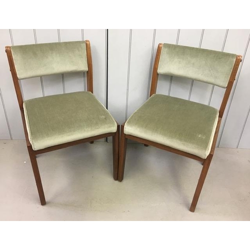 147F - A pair of vintage, teak framed office chairs. Dimensions(cm) H82(50 to seat), W52, D48.