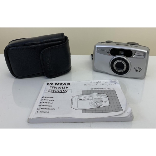 291B - A Pentax 35mm Espio 115V Camera (AF Zoom Lens 38mm - 115mm). Complete with case & instructions. Test... 