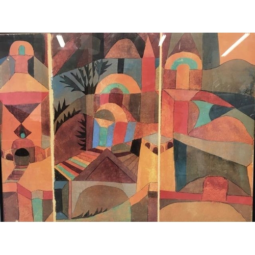 333 - A framed print, after Paul Klee - 'Temple Gardens' Framed dimensions(cm) 52x72.