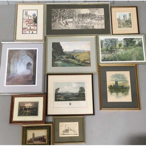 363 - A collection of eleven framed prints.