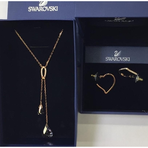 427F - Swarovski 'Lunar Crystal Blush' necklace & 'Now Heart' earrings. Ref. no.s 1054612 & 1080285.