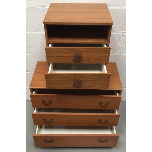 78 - A three drawer bedroom chest of drawers, together with a two drawer bedside cabinet. Dimensions(cm) ... 