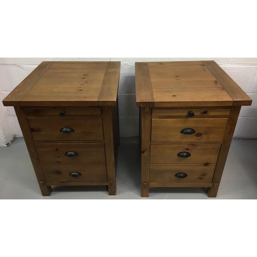 81 - A pair of solid wood office pedestals. Dimensions(cm) H76, W56, D60.