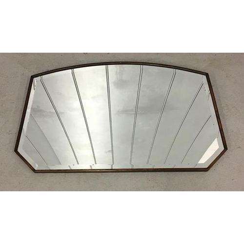 174 - A vintage, bevelled-edged, arch-top mirror. 42cm x 69cm.