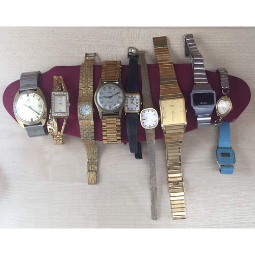 393 - A selection of ten vintage/retro watches. Includes Timex, Avia, Sekonda, Citizen 3220, Smiths, Seiko... 