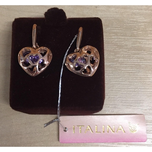 417 - A pair of 18ct gold-plated earring, by Italina. Appear new/unworn.