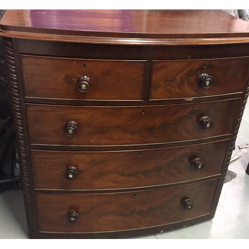 80 - A Victorian, mahogany chest of two over three drawers. Dimensions(cm) H112, W108, D56.