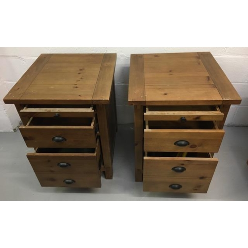 81 - A pair of solid wood office pedestals. Dimensions(cm) H76, W56, D60.