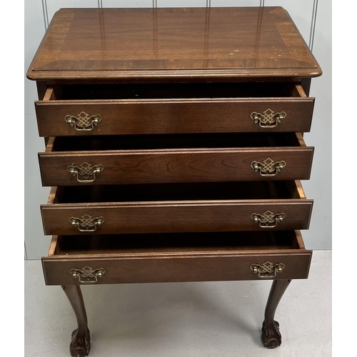 83 - A vintage Queen Anne-style, four drawer, server cabinet. Dimensions(cm) H93, W61, D37.