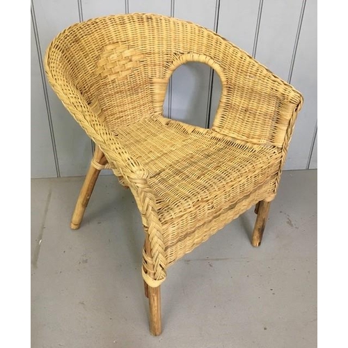 147A - A vintage, bamboo & cane bedroom chair. Dimensions(cm) H70(44 to seat), W57, D51.