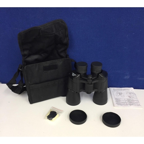 289 - A pair of binoculars, with case. 10x50 99m/1000m angle of view.