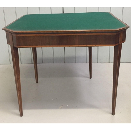 20 - A yew veneered, D-shaped folding card table. Dimensions(cm) H76 W91 D45/91.