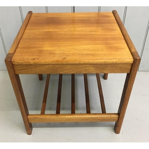 128 - A mid-century teak side table. Dimensions(cm) H45, W47, D46.