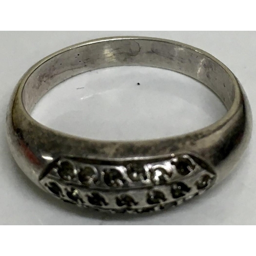 415 - A Portuguese silver ring (size N, total weight approximately 4.2g), together with two white metal ri... 