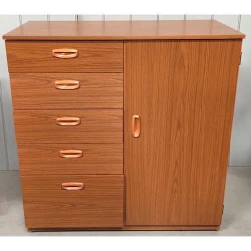 112 - A 1970's office cupboard/filing drawers combination, by Schreiber Dimensions(cm) 
H93, W90, D43.