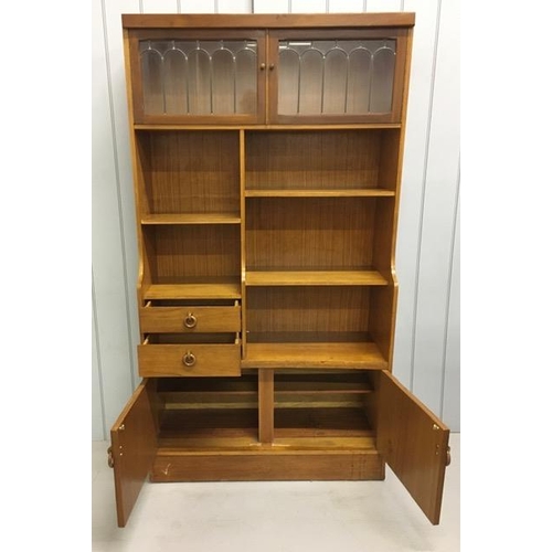 113 - A mid-century teak display cabinet. Dimensions(cm) H183, W101, D38.