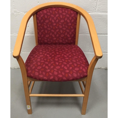 146B - An upholstered, beech-framed hall chair. Dimensions(cm) H83 (58 to seat), W59, D59.