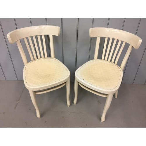 167 - A pair of vintage, white-painted kitchen chairs. Made in Poland by SBC Co. Ltd. Dimensions(cm) H76(4... 