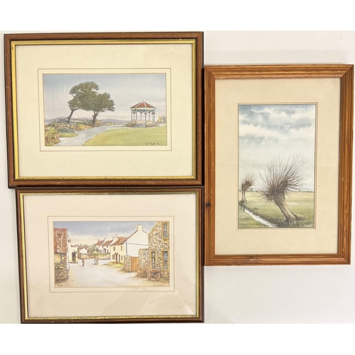 329 - Three framed pieces by Terry Bevans.