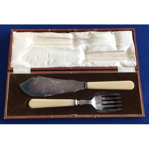 431 - A boxed, silver-plated Fish Knife & Fork Set