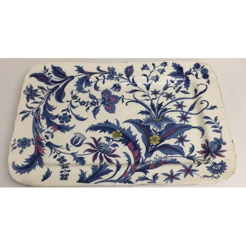 523 - A Minton floral serving plate, no. 110605. 50cm x 36cm.