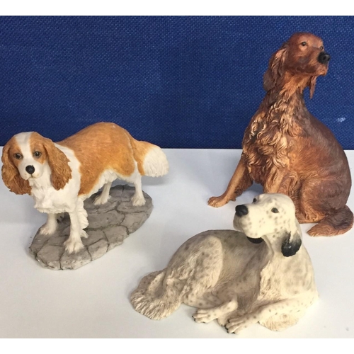 547 - A mixed lot of three ceramic Dog figures. Irish Setter DG24, English Setter & Spaniel from Sherratt ... 