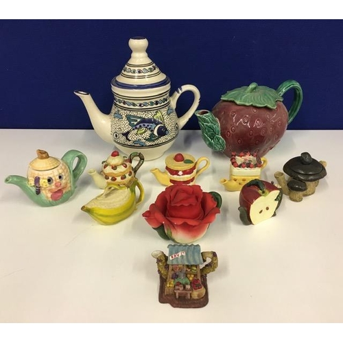 622V - A collection of eleven novelty teapots.